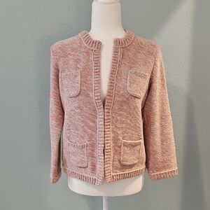 LOFT Blush Pink Open-Front Cardigan